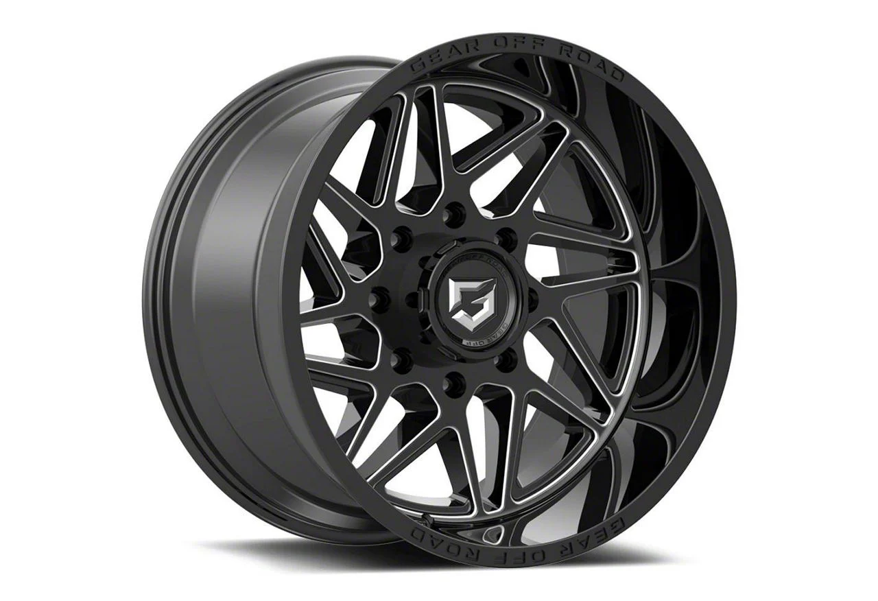 Gear Off-Road Ratio Gloss Black Milled 8-Lug Wheel; 22x10; -19mm Offset (11-16 F-250 Super Duty)