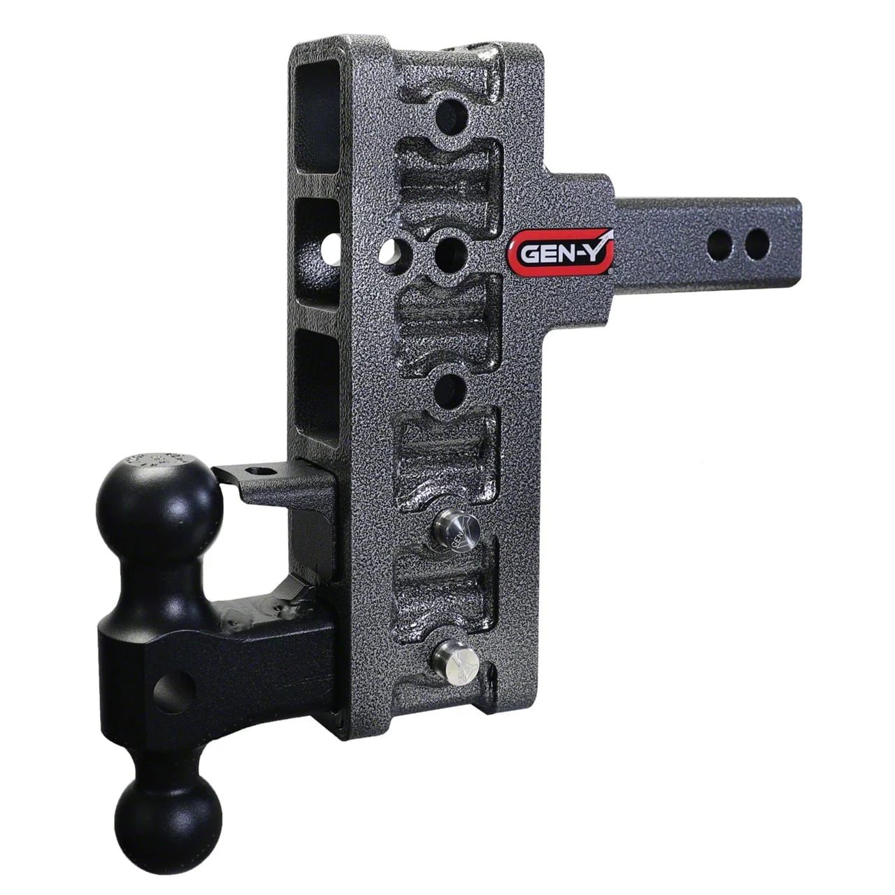 Gen-Y Hitch Mega-Duty 10K Adjustable 2-Inch Receiver Hitch Dual-Ball Mount and Pintle Lock; 7.50-Inch Drop (Universal; Some Adaptation May Be Required)