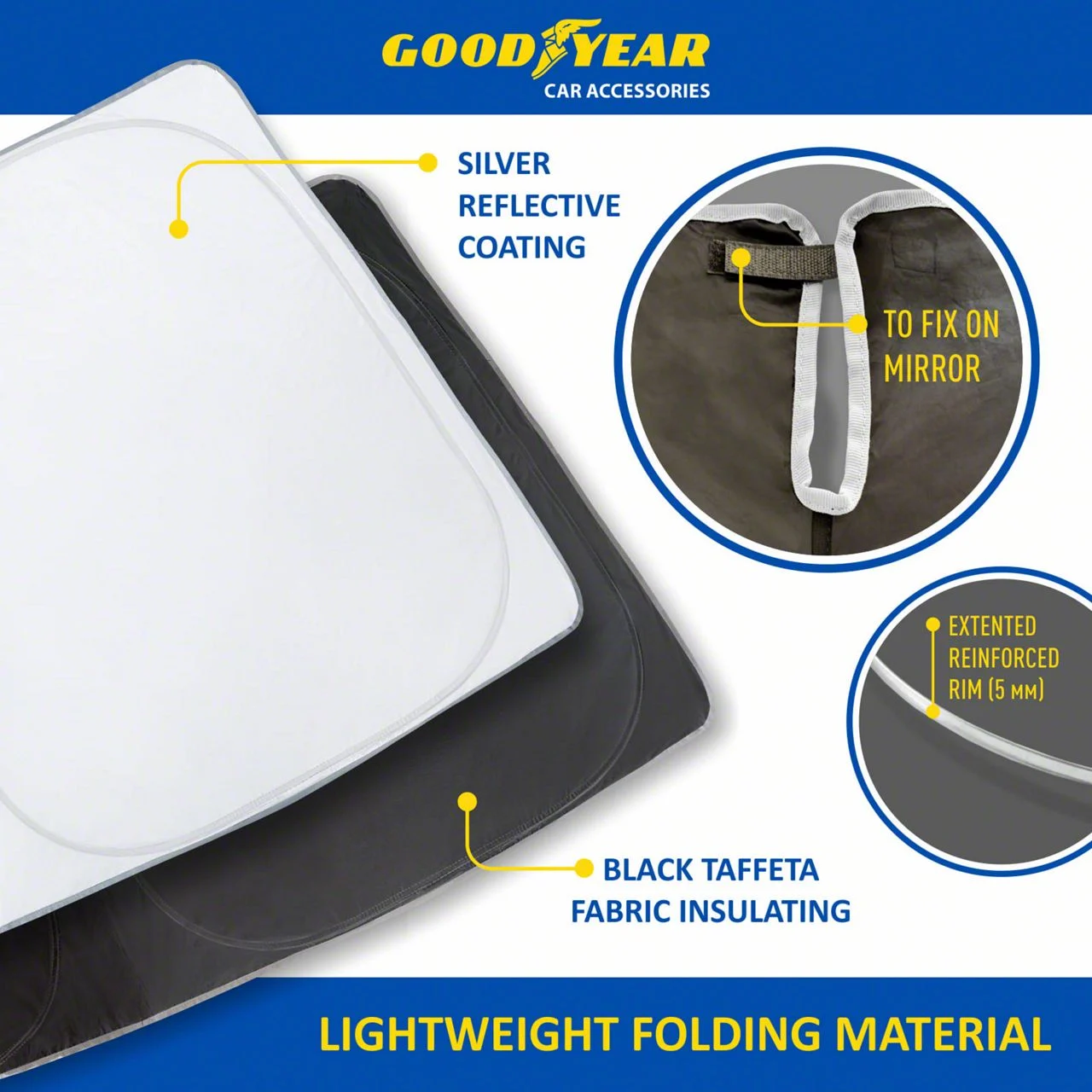 Goodyear Car Accessories Windshield Sun Shade (10-18 RAM 2500)