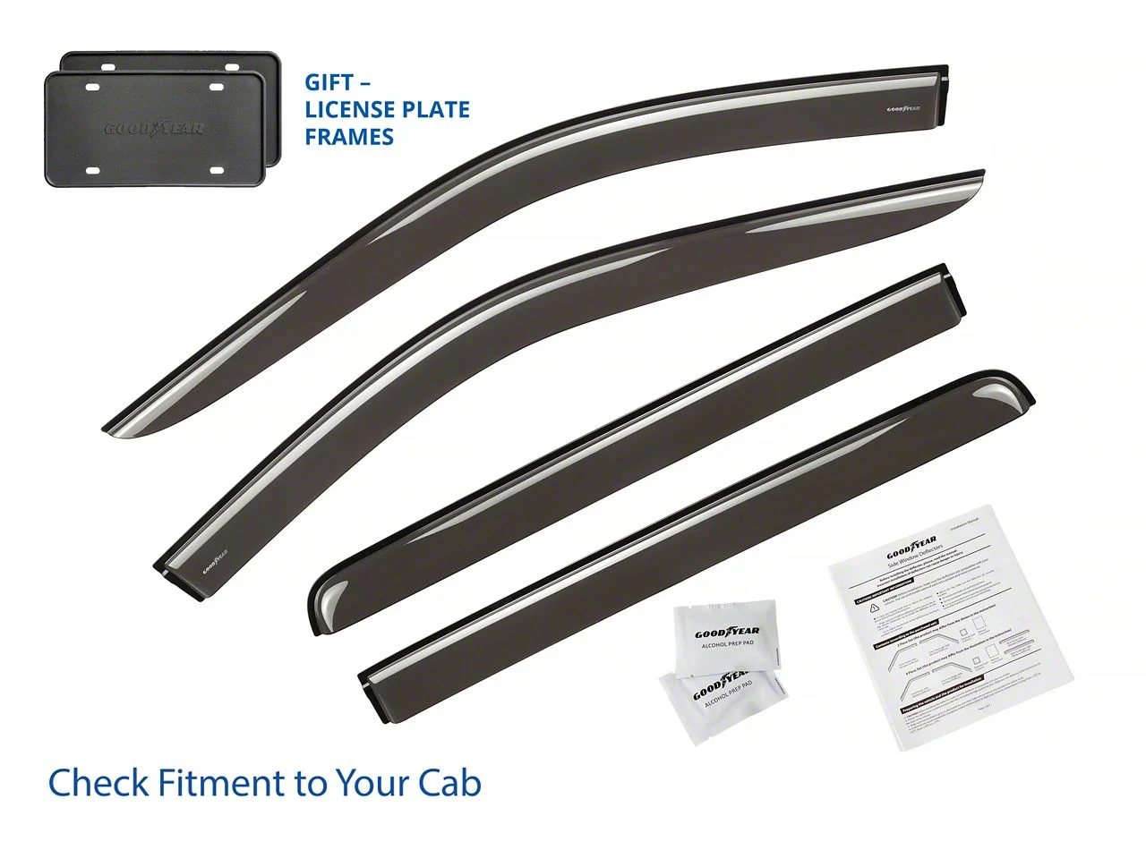 Goodyear Car Accessories Tape-On Window Deflectors (20-26 Sierra 2500 HD Crew Cab)