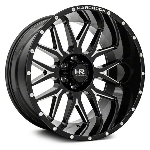 Hardrock Offroad Affliction Xposed Gloss Black Milled 6-Lug Wheel; 22x12; -44mm Offset (07-14 Yukon)
