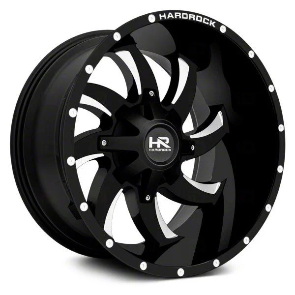 Hardrock Offroad Devious Gloss Black Milled 6-Lug Wheel; 22x10; -19mm Offset (07-14 Yukon)