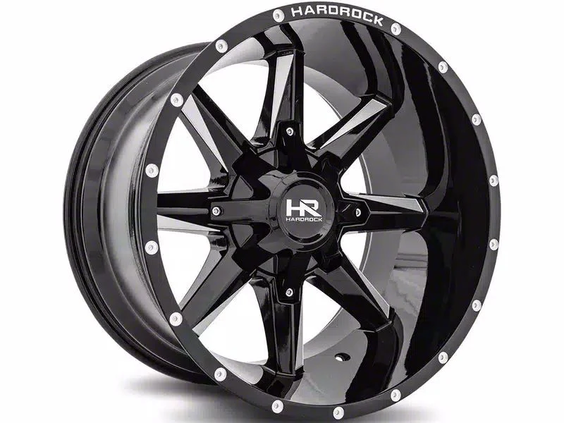 Hardrock Offroad Hardcore Gloss Black Milled 8-Lug Wheel; 20x10; -19mm Offset (11-16 F-250 Super Duty)