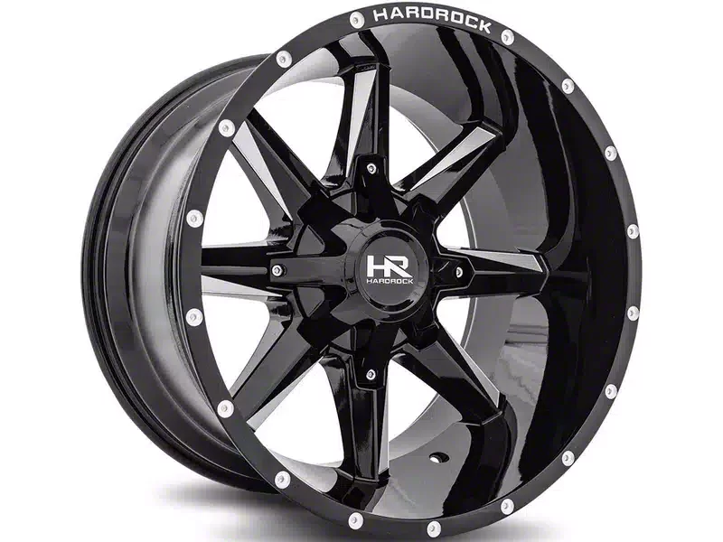 Hardrock Offroad Hardcore Gloss Black Milled 8-Lug Wheel; 20x12; -44mm Offset (11-16 F-250 Super Duty)