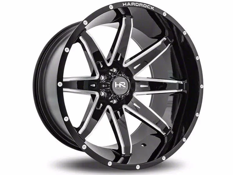 Hardrock Offroad Painkiller Xposed Gloss Black Milled 8-Lug Wheel; 20x10; -19mm Offset (11-16 F-250 Super Duty)