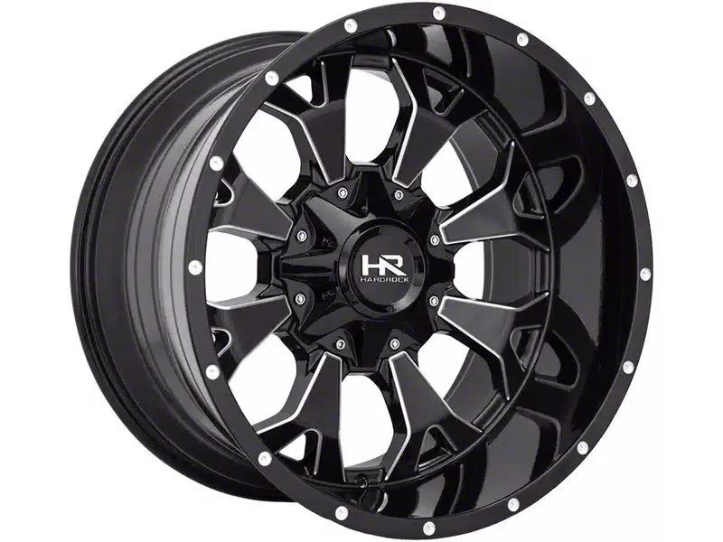 Hardrock Offroad Devastator Gloss Black Milled 5-Lug Wheel; 20x10; -19mm Offset (09-18 RAM 1500)