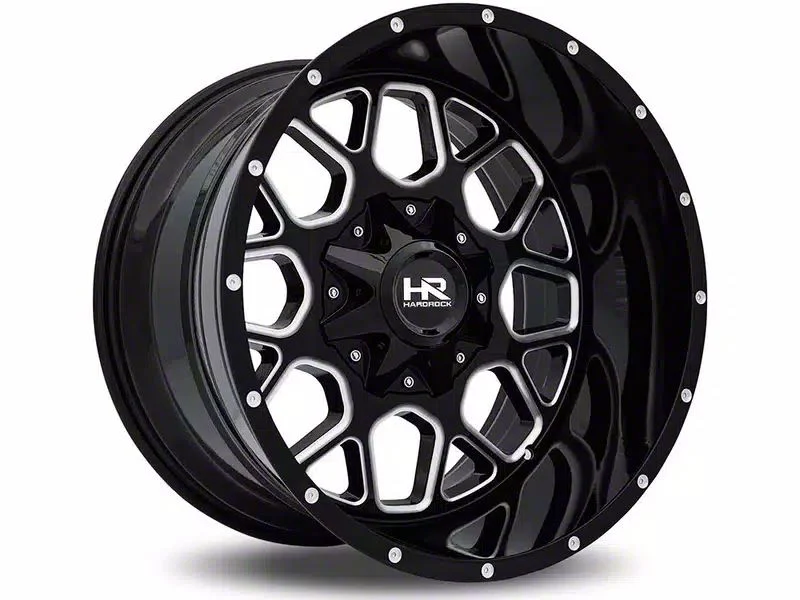 Hardrock Offroad Gunner Gloss Black Milled 5-Lug Wheel; 20x9; 0mm Offset (09-18 RAM 1500)