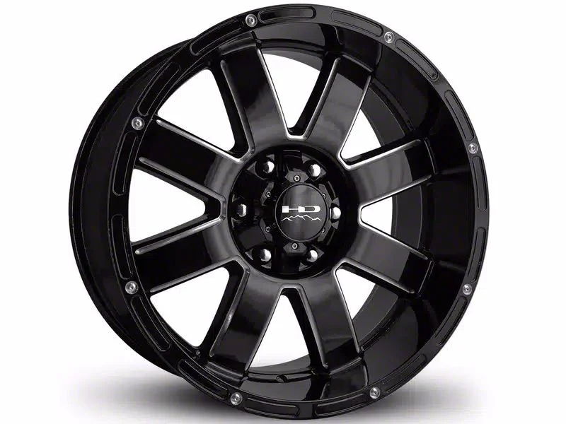 HD Off-Road Wheels 8 Point Gloss Black Milled 6-Lug Wheel; 20x9; -12mm Offset (07-14 Tahoe)