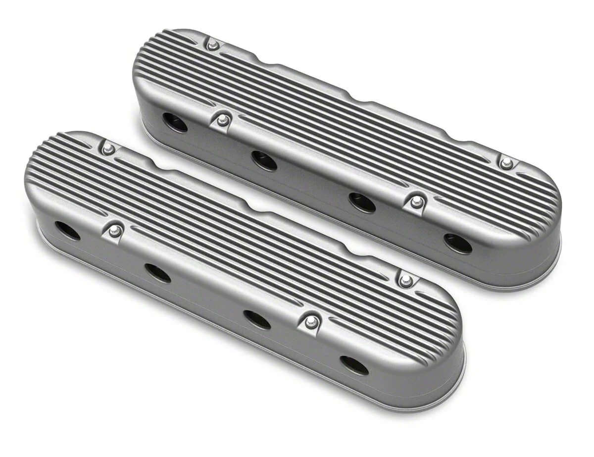 Holley LS Finned Valve Covers; Natural (10-15 V8 Camaro)