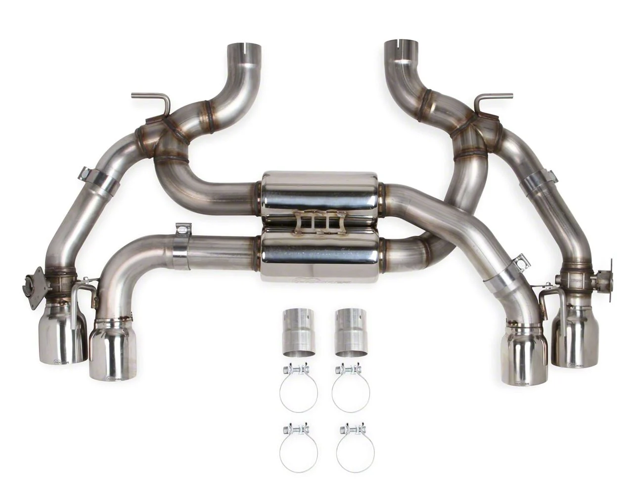 Hooker BlackHeart Dual Transverse Axle-Back Exhaust System with Polished Tips (16-24 6.2L Camaro w/ Automatic Transmission & NPP Dual Mode Exhaust)