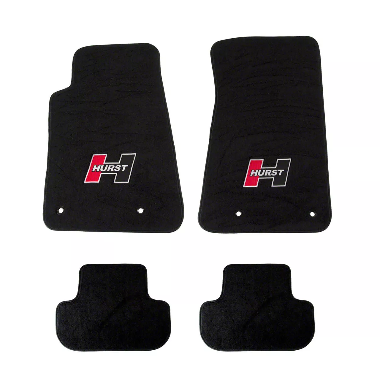 Hurst Elite Series Front and Rear Floor Mats with Red Hurst Logo; Black (10-15 Camaro)