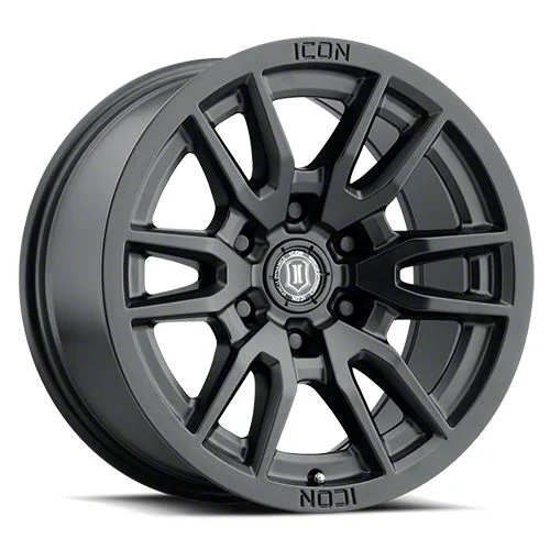 ICON Alloys Vector 6 Satin Black 6-Lug Wheel; 17x8.5; 0mm Offset (07-14 Tahoe)