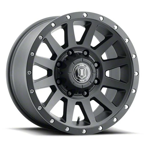 ICON Alloys Compression HD Satin Black 8-Lug Wheel; 18x9; 6mm Offset (11-16 F-250 Super Duty)