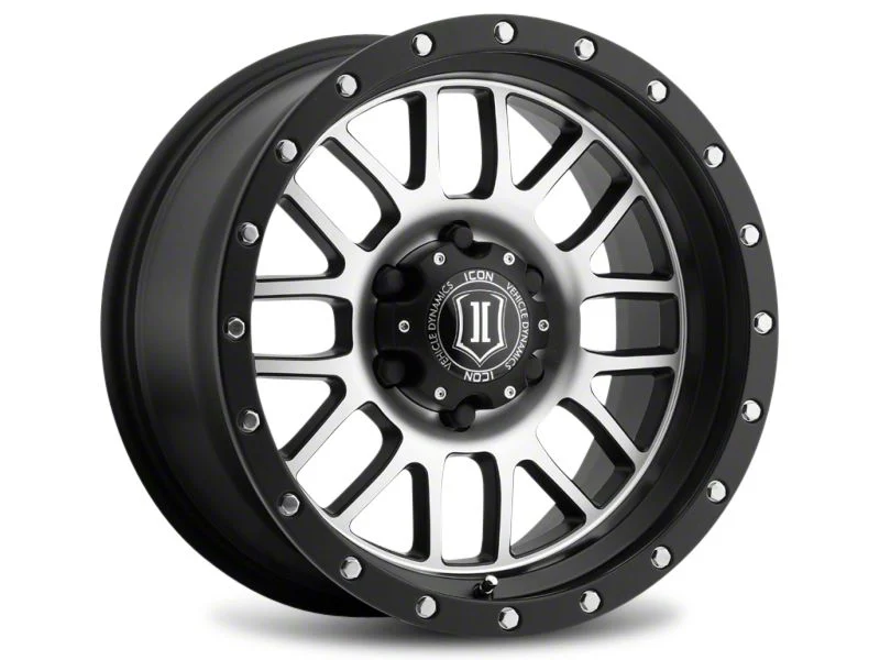 ICON Alloys Alpha Satin Black Machined 6-Lug Wheel; 17x8.5; 0mm Offset (21-26 Tahoe)