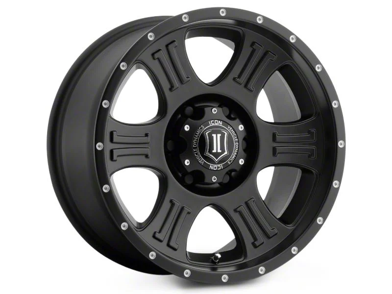 ICON Alloys Shield Satin Black 6-Lug Wheel; 17x8.5; 0mm Offset (21-26 Tahoe)
