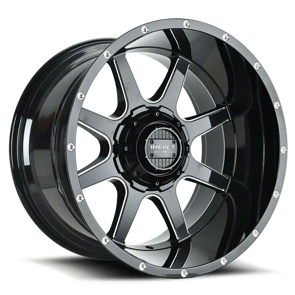 Impact Wheels 804 Gloss Black Milled 6-Lug Wheel; 20x12; -44mm Offset (07-14 Tahoe)