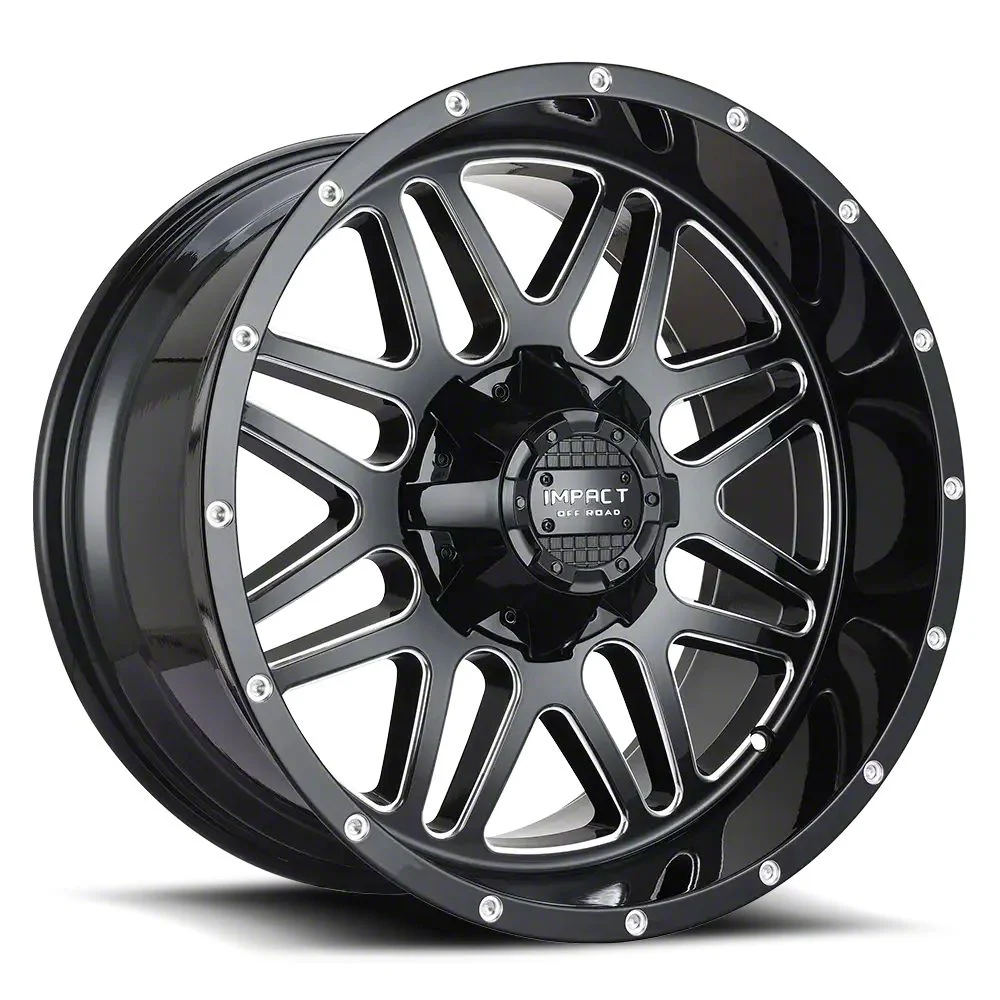 Impact Wheels 806 Gloss Black Milled 6-Lug Wheel; 22x12; -44mm Offset (07-14 Tahoe)