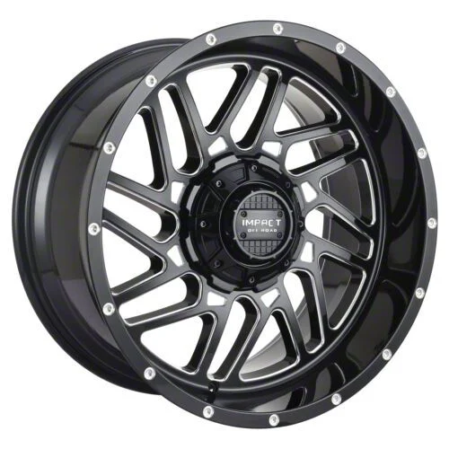 Impact Wheels 808 Gloss Black Milled 6-Lug Wheel; 20x10; -12mm Offset (07-14 Tahoe)