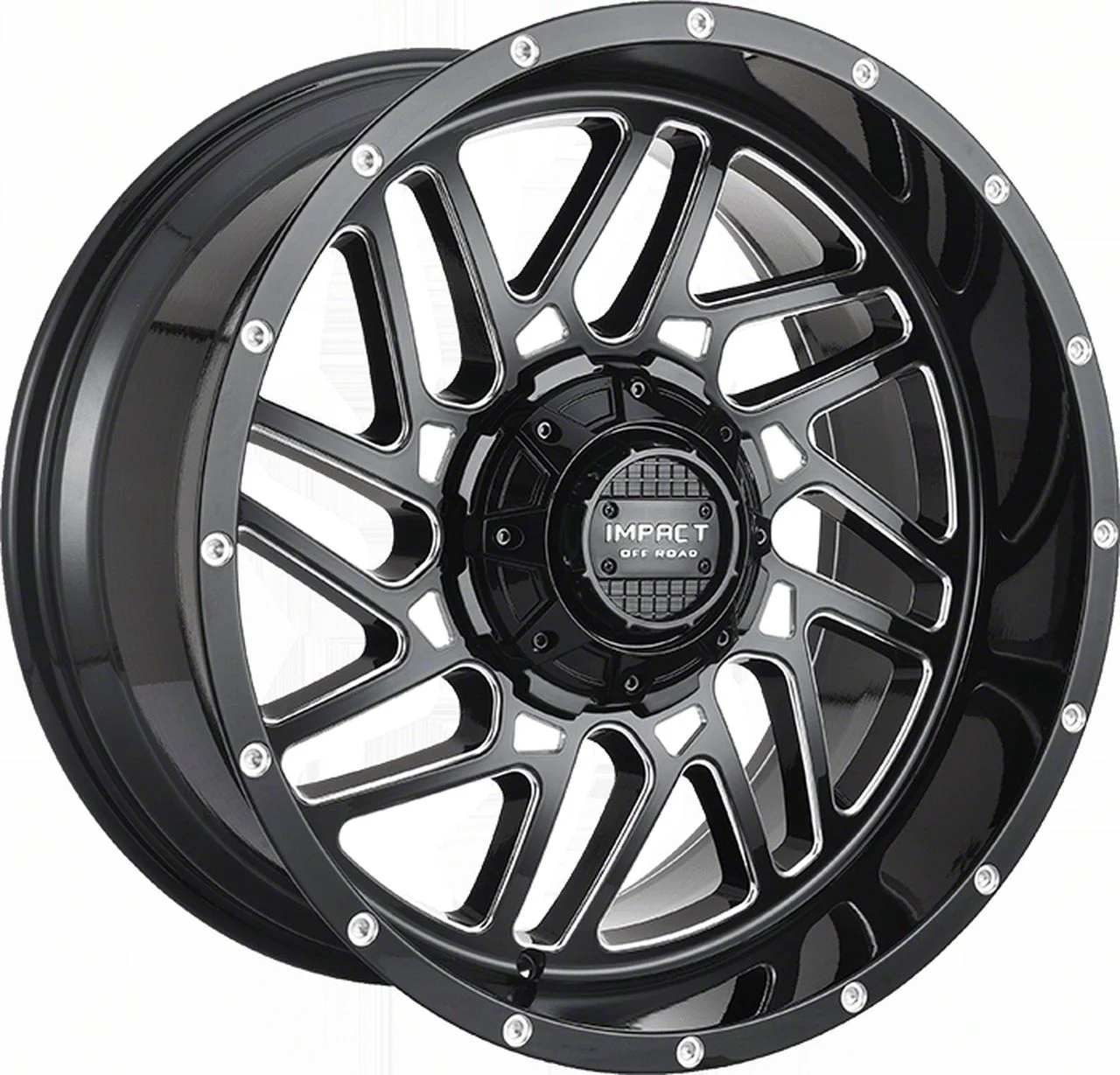 Impact Wheels 808 Gloss Black Milled 6-Lug Wheel; 20x12; -44mm Offset (07-14 Tahoe)