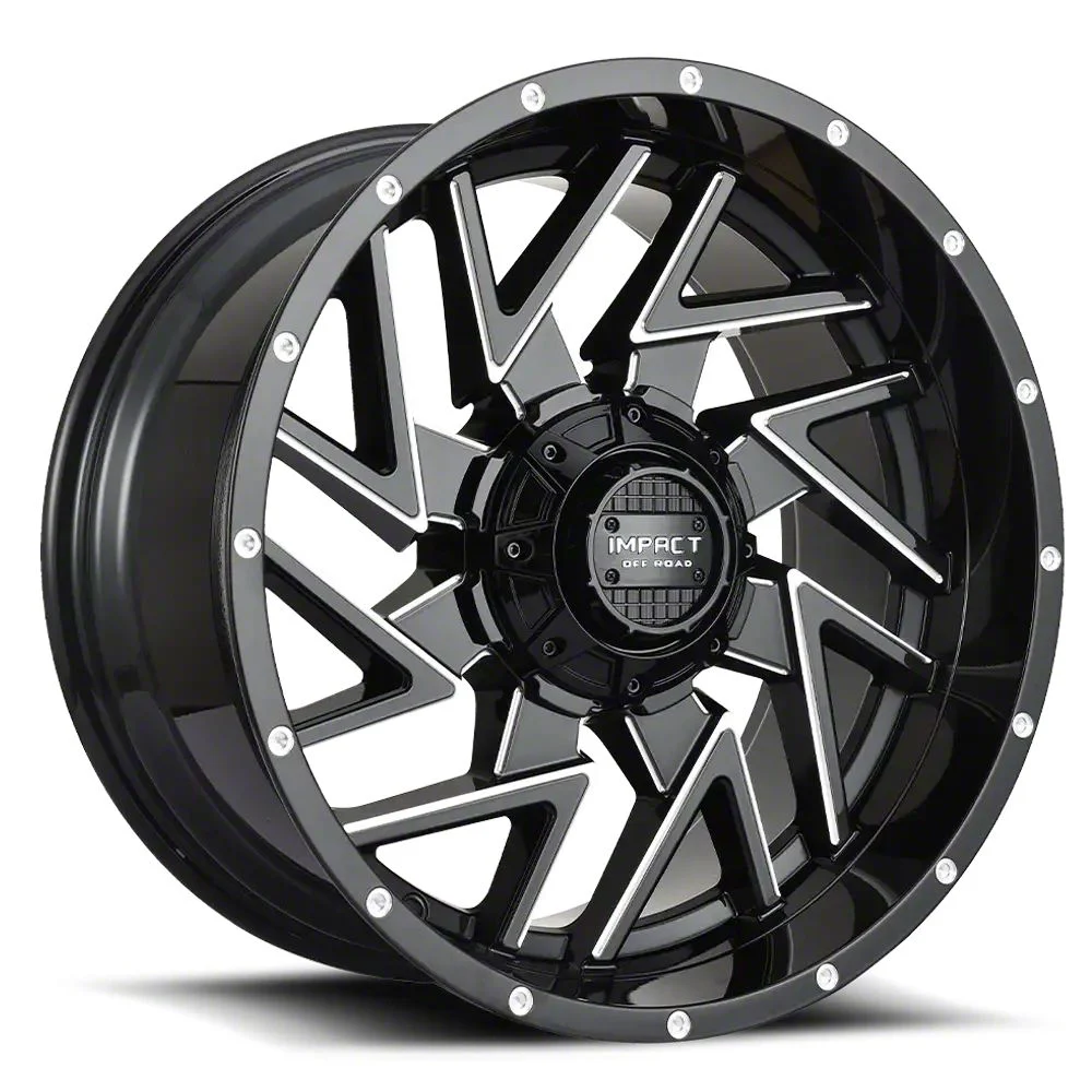 Impact Wheels 809 Gloss Black Milled 6-Lug Wheel; 20x10; -12mm Offset (07-14 Tahoe)
