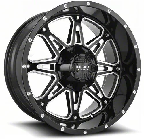 Impact Wheels 810 Gloss Black Milled 6-Lug Wheel; 20x10; -12mm Offset (07-14 Tahoe)