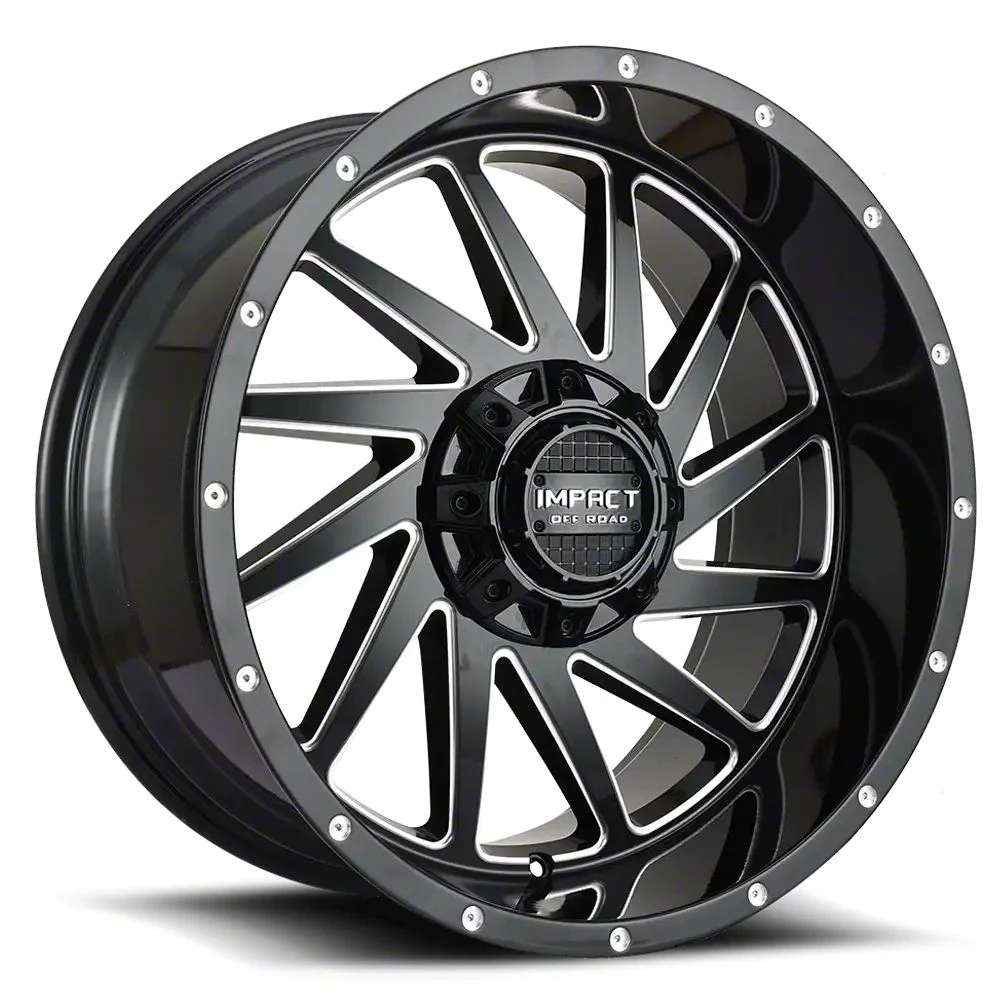 Impact Wheels 811 Gloss Black Milled 6-Lug Wheel; 20x10; -12mm Offset (07-14 Tahoe)