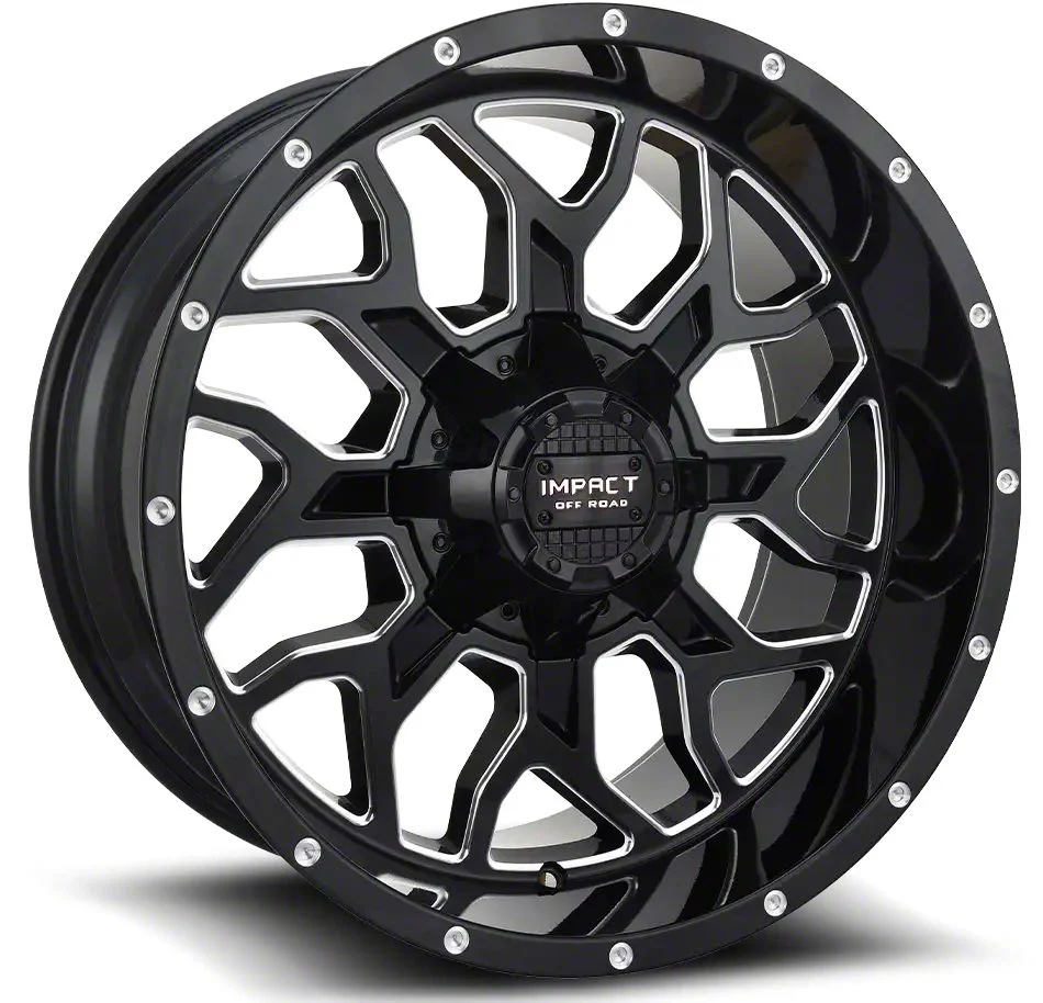Impact Wheels 813 Gloss Black Milled 6-Lug Wheel; 20x12; -44mm Offset (07-14 Tahoe)