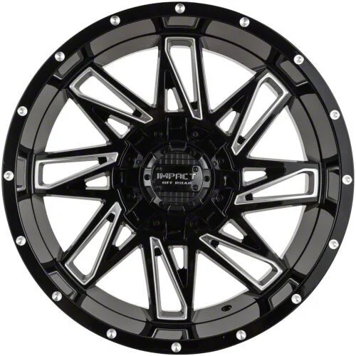 Impact Wheels 814 Gloss Black Milled 6-Lug Wheel; 20x10; -12mm Offset (07-14 Tahoe)
