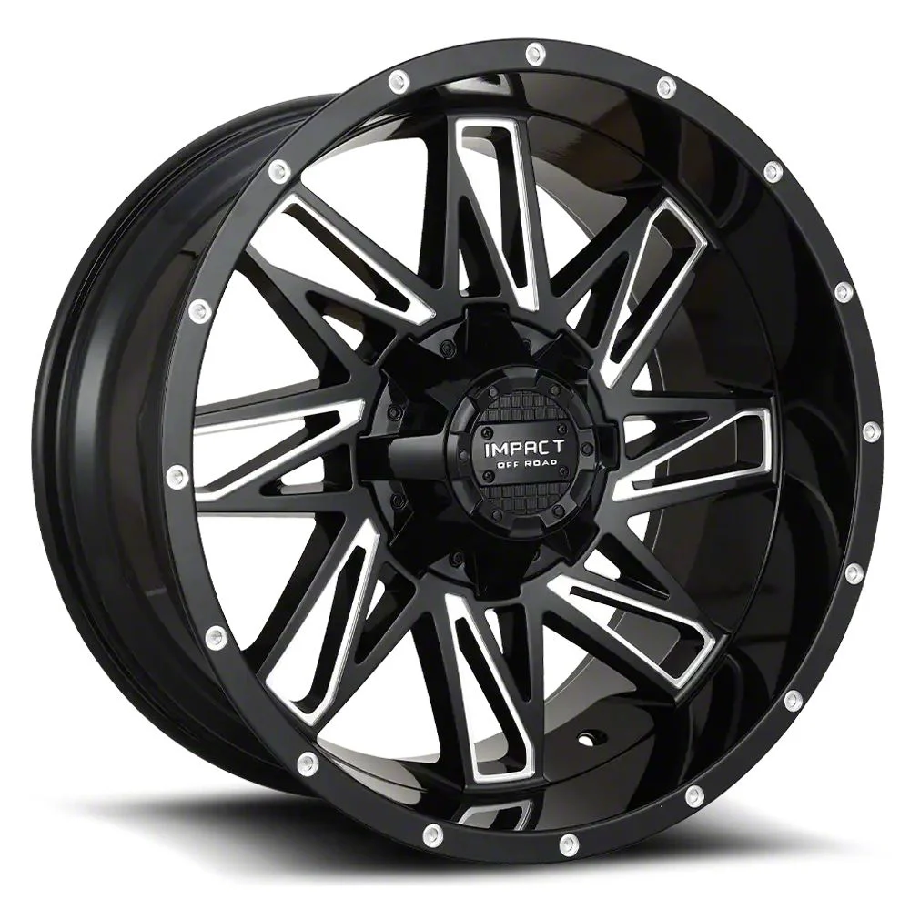 Impact Wheels 814 Gloss Black Milled 6-Lug Wheel; 20x9; 0mm Offset (07-14 Tahoe)
