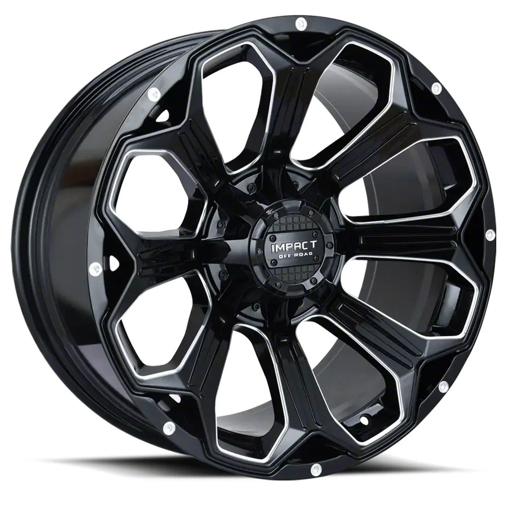 Impact Wheels 817 Gloss Black Milled 6-Lug Wheel; 20x10; -12mm Offset (07-14 Tahoe)