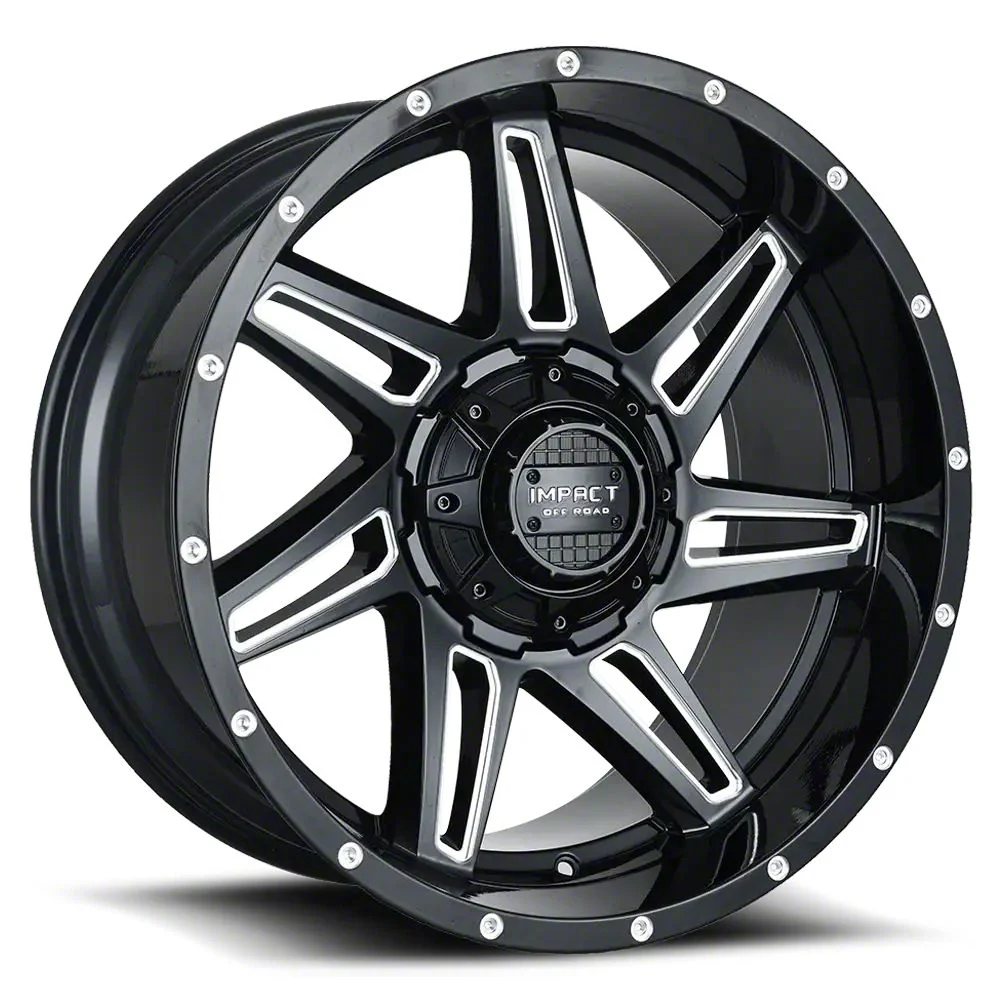 Impact Wheels 820 Gloss Black Milled 6-Lug Wheel; 20x10; -12mm Offset (07-14 Tahoe)