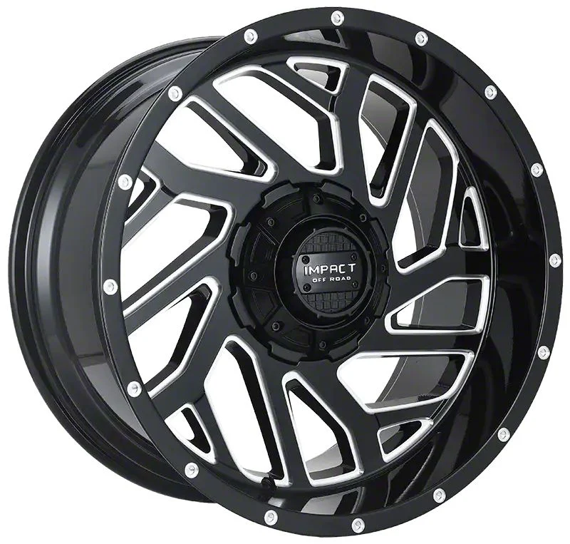 Impact Wheels 823 Gloss Black Milled 6-Lug Wheel; 20x10; -12mm Offset (07-14 Tahoe)