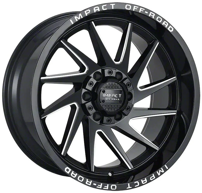 Impact Wheels 824 Gloss Black Milled 6-Lug Wheel; 20x10; -12mm Offset (07-14 Tahoe)