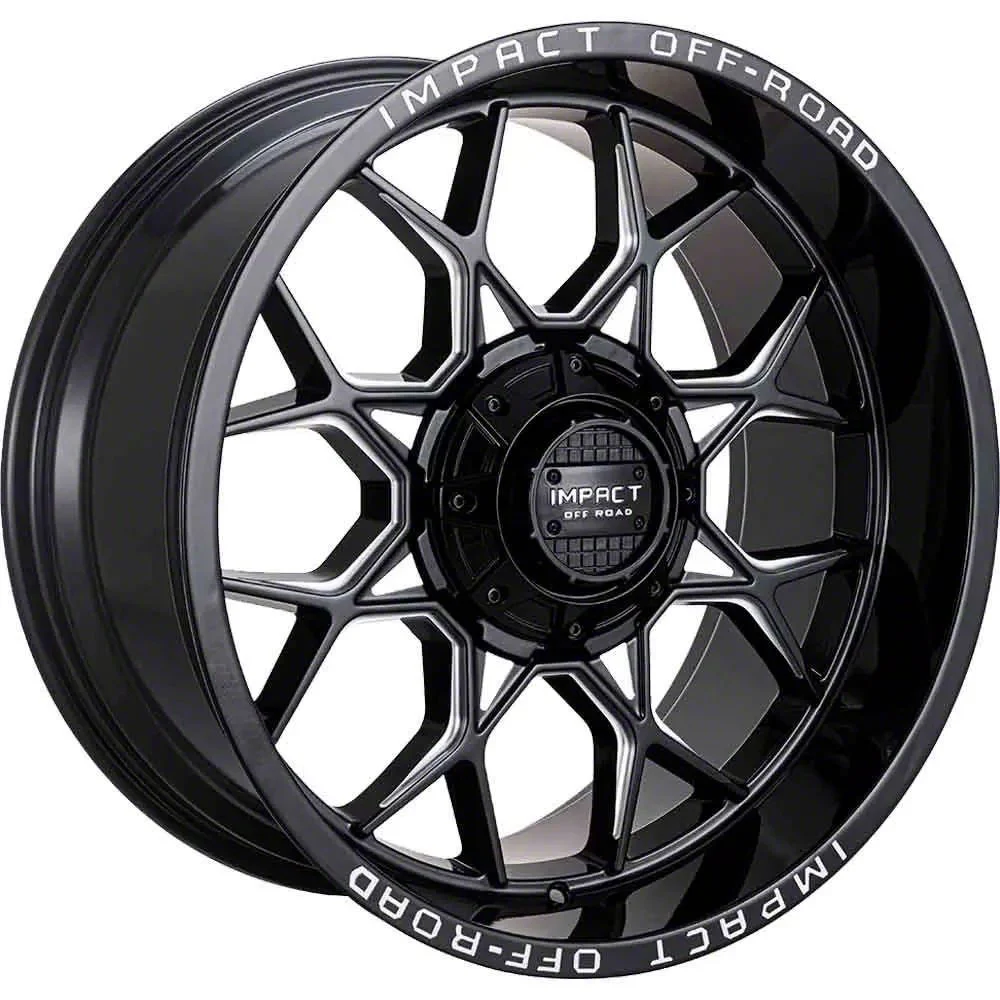 Impact Wheels 828 Gloss Black Milled 6-Lug Wheel; 20x10; -12mm Offset (07-14 Tahoe)