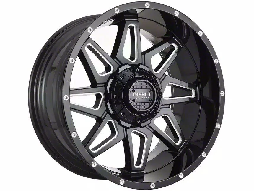 Impact Wheels 807 Gloss Black Milled 6-Lug Wheel; 20x10; -12mm Offset (07-14 Yukon)