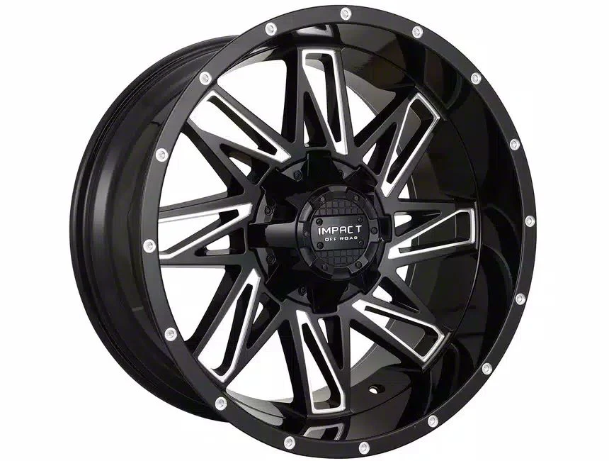 Impact Wheels 814 Gloss Black Milled 6-Lug Wheel; 18x9; -12mm Offset (15-20 Yukon)