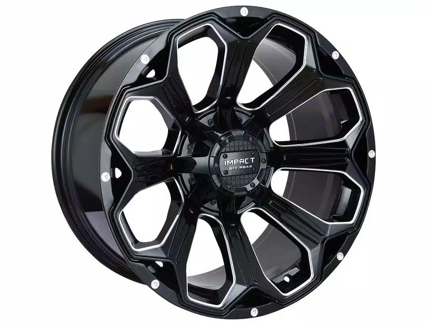Impact Wheels 817 Gloss Black Milled 6-Lug Wheel; 17x9; 0mm Offset (15-20 Yukon)