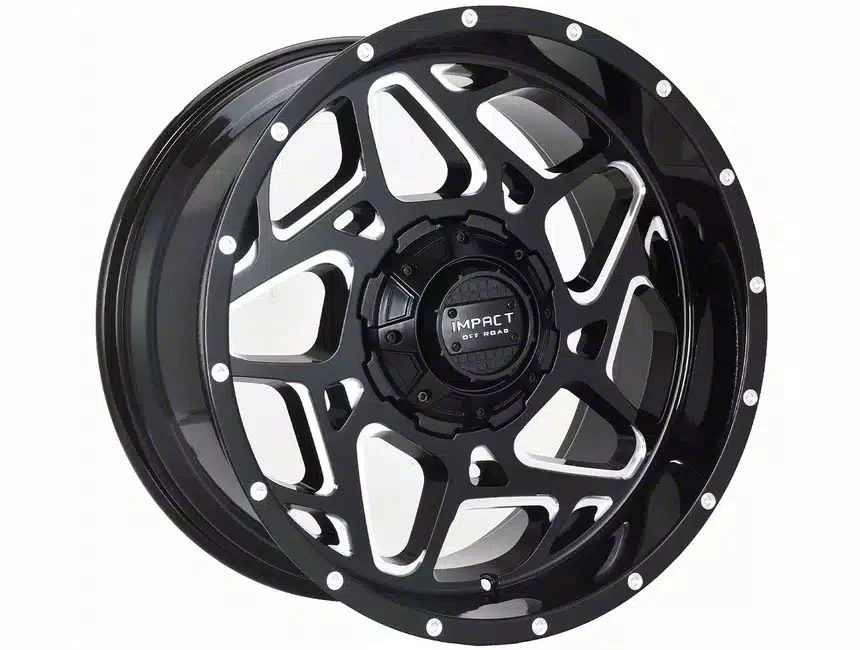 Impact Wheels 822 Gloss Black Milled 6-Lug Wheel; 20x10; -12mm Offset (15-20 Yukon)