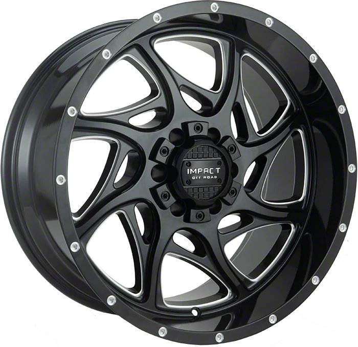Impact Wheels 832 Gloss Black Milled 6-Lug Wheel; 20x10; -12mm Offset (21-26 Yukon)