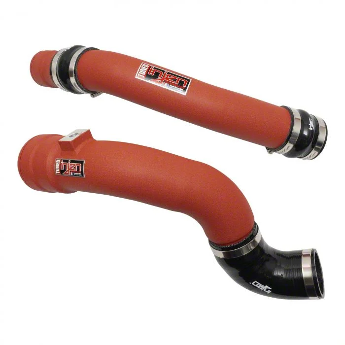 Injen SES Intercooler Pipes; Wrinkle Red (17-22 6.7L Powerstroke F-250 Super Duty)