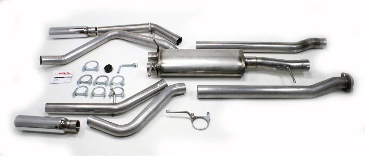 JBA Dual Exhaust System with Chrome Tips; Rear Exit (04-13 4.8L Sierra 1500)