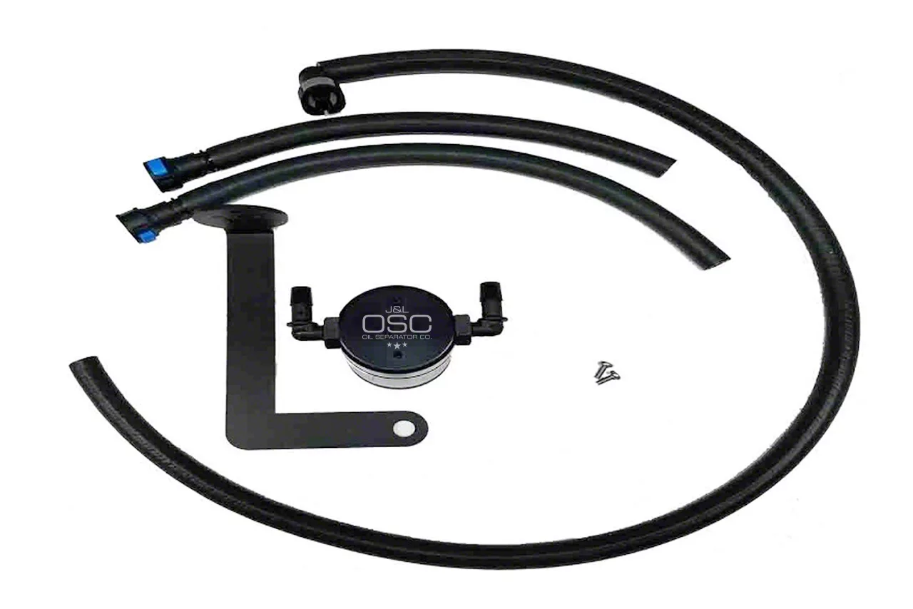 J&L 3.0 Oil Separator; Black Anodized; Passenger Side (10-15 Camaro SS)