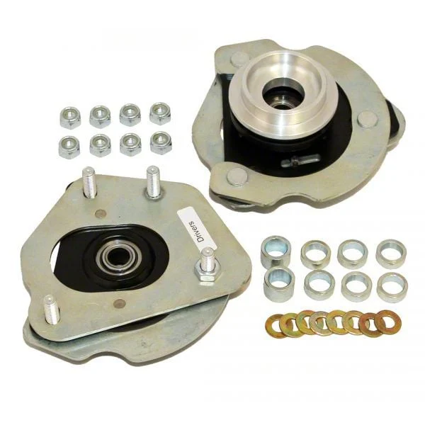 J&M Caster Camber Plates for Viking Coil-Over Struts; Red (15-26 Mustang)