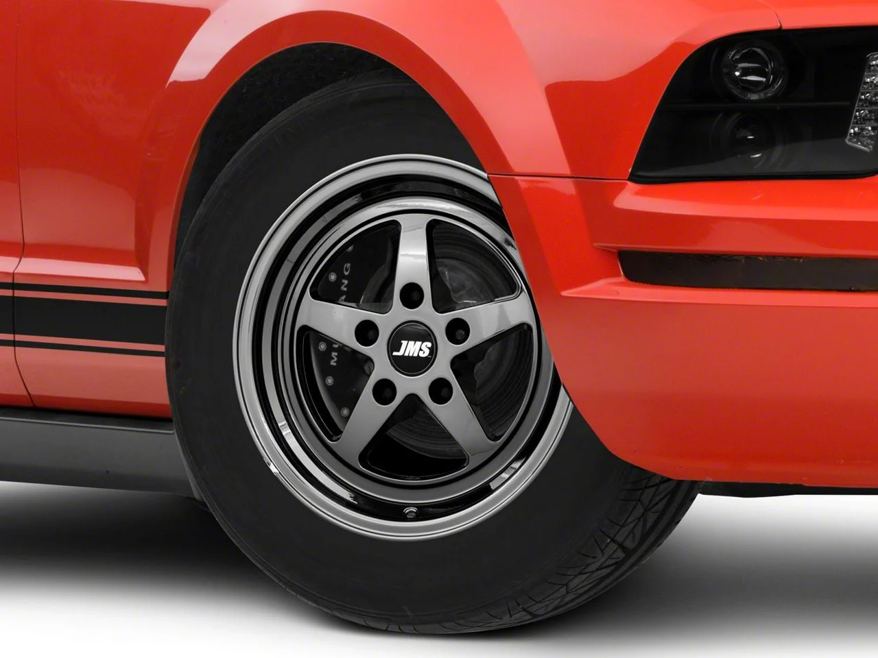 JMS Avenger Series Black Chrome Wheel; Front Only; 17x4.5; -24.75mm Offset (05-09 Mustang)