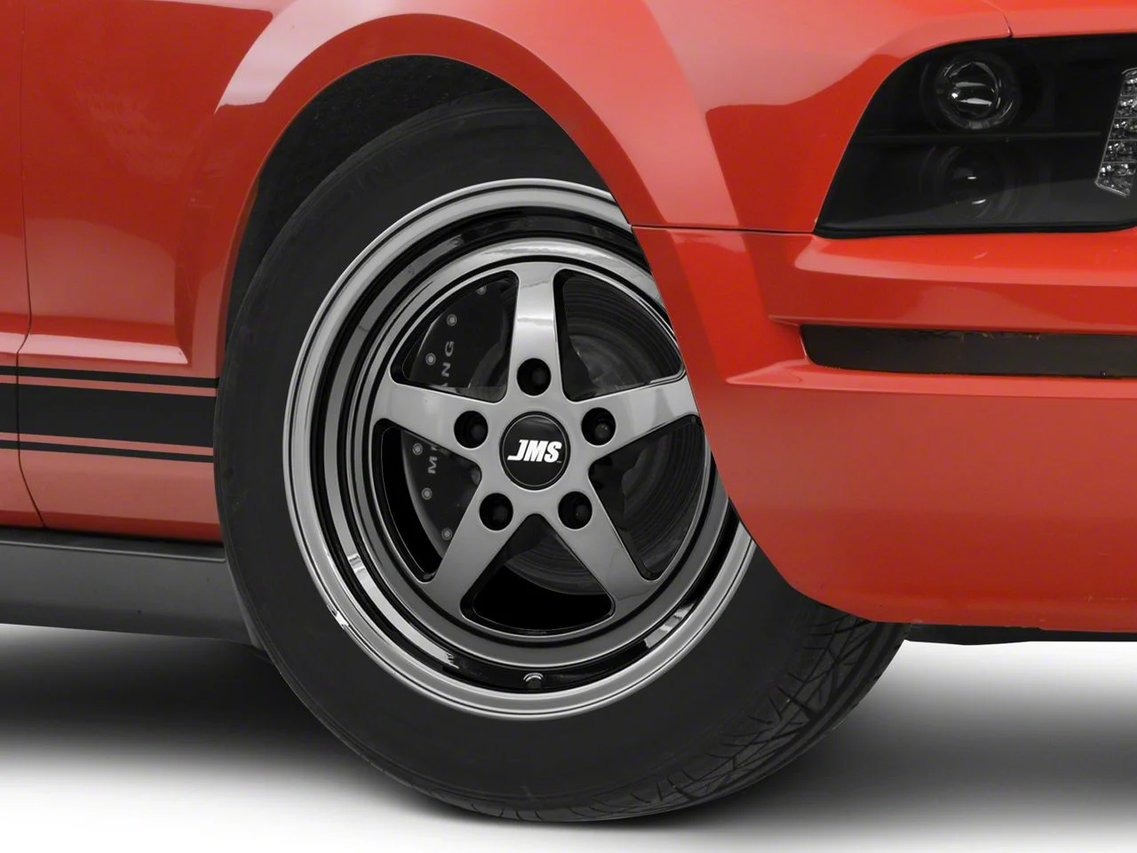 JMS Avenger Series Black Chrome Wheel; Front Only; 18x5; -24.75mm Offset (05-09 Mustang)