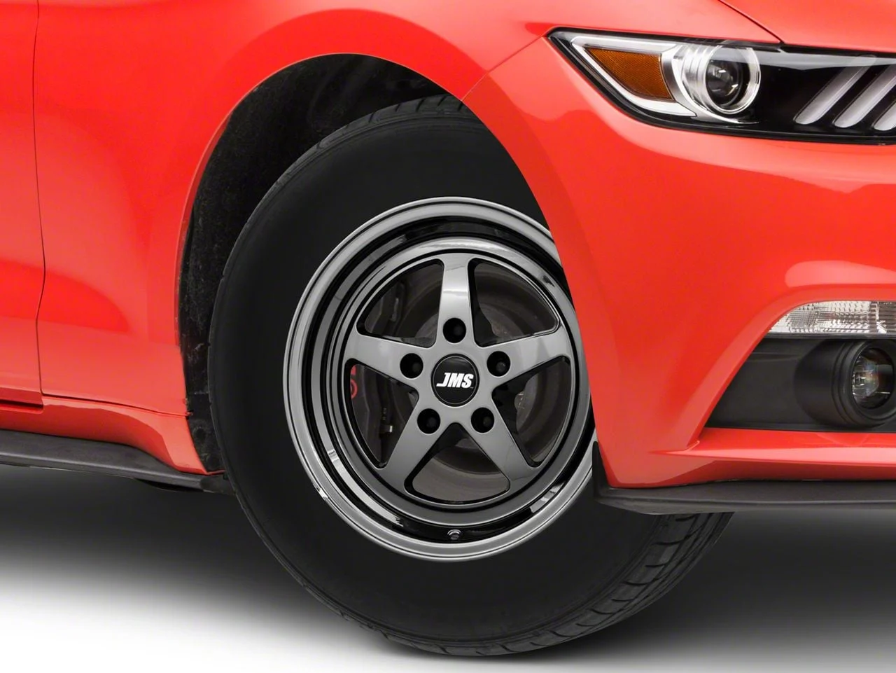 JMS Avenger Series Black Chrome Wheel; Front Only; 17x4.5; -24.75mm Offset (15-23 Mustang GT, EcoBoost, V6)