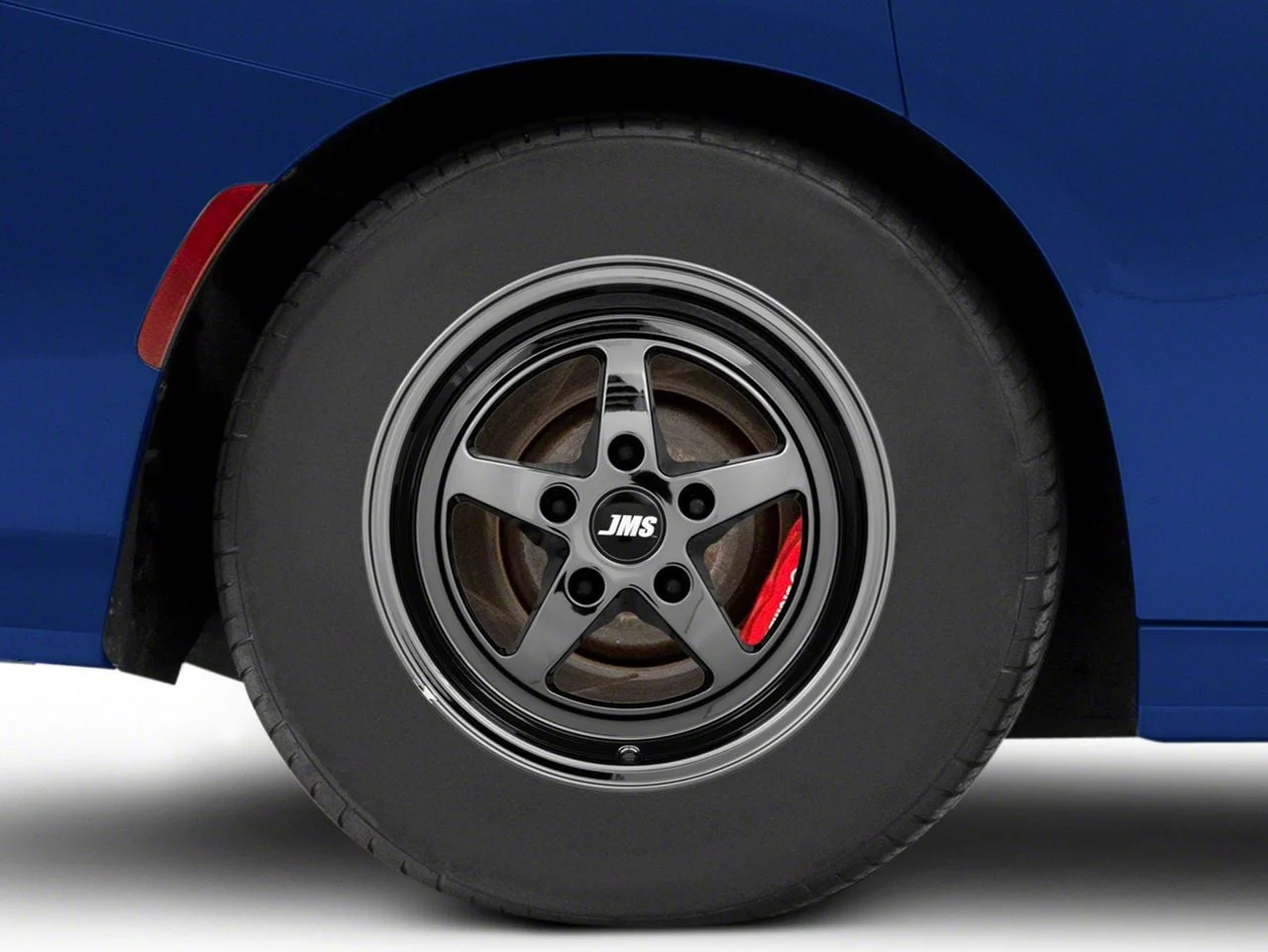 JMS Avenger Series Black Chrome Wheel; Rear Only; 15x10; 29mm Offset (11-23 RWD Charger, Excluding SRT Hellcat)