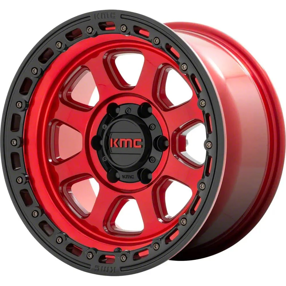 KMC Chase Candy Red with Black Lip 6-Lug Wheel; 17x9; 0mm Offset (07-14 Tahoe)