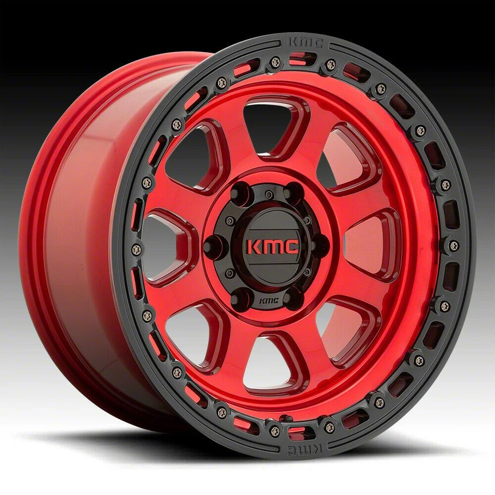 KMC Chase Candy Red with Black Lip 8-Lug Wheel; 20x9; 18mm Offset (11-16 F-350 Super Duty SRW)