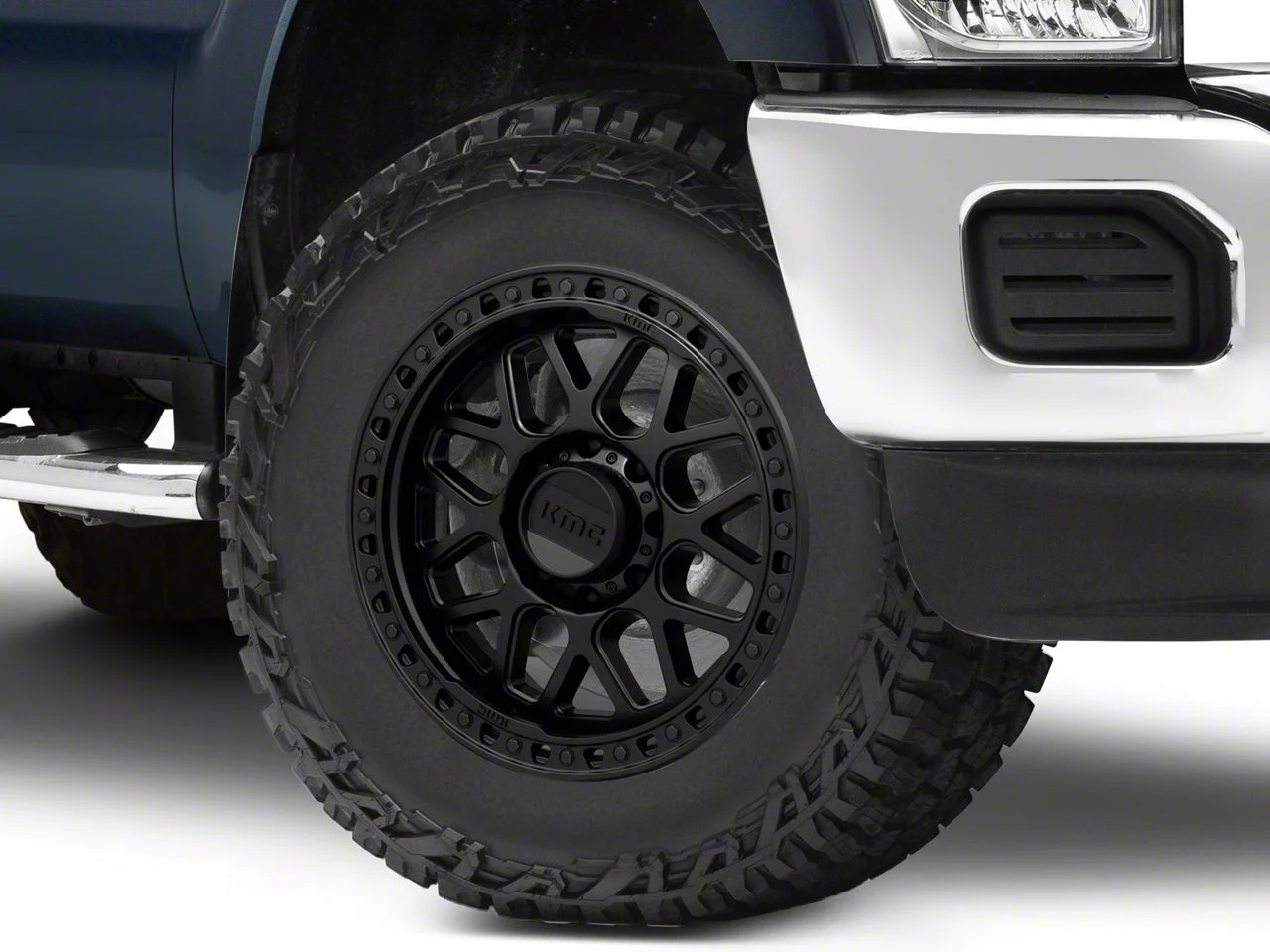 KMC GRS Satin Black 8-Lug Wheel; 18x9; 18mm Offset (11-16 F-350 Super Duty SRW)